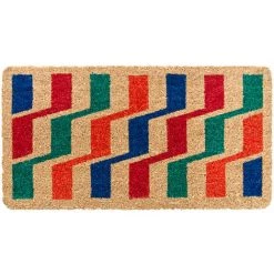 EMMEVI Paillasson Noix De Coco Rectangulaire 33x60 Cm Dos Antidérapant Entrée Externe - C