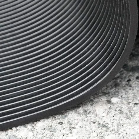 EMMEVI Paillasson Caoutchouc Tapis Isolant Antidérapant Antichoc Différentes Tailles Caoutchouc Noir Rayé - 120x50 Cm 3 EMMEVI Paillasson Caoutchouc Tapis Isolant Antidérapant Antichoc Différentes Tailles Caoutchouc Noir Rayé - 120x50 Cm – Image 3