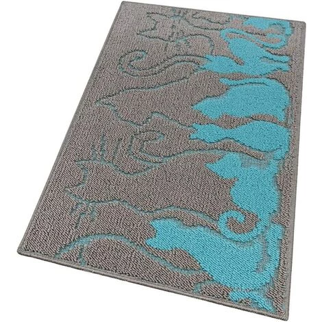 EMMEVI Tapis De Cuisine Moderne Coureur Bordé Absorbant Antidérapant Lavable Chats Gris - 50x135 Cm 1 EMMEVI Tapis De Cuisine Moderne Coureur Bordé Absorbant Antidérapant Lavable Chats Gris - 50x135 Cm