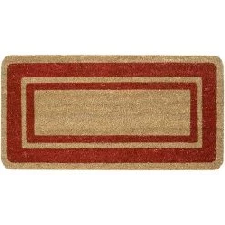 EMMEVI Paillasson En Noix De Coco Naturelle Antidérapant Porte D'entrée De Maison 50X100 Cm - Bordeaux