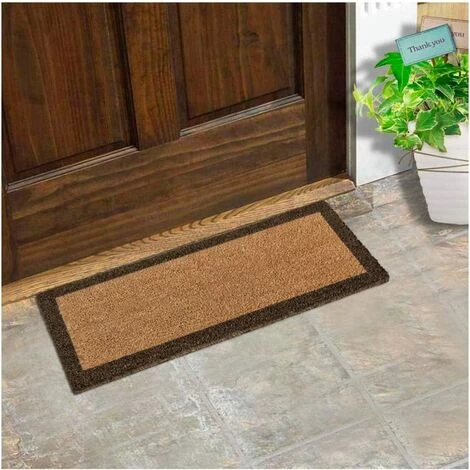 EMMEVI Paillasson En Noix De Coco Naturelle Antidérapant Porte D'entrée De Maison Marron - 25x50 Cm 2 EMMEVI Paillasson En Noix De Coco Naturelle Antidérapant Porte D'entrée De Maison Marron - 25x50 Cm – Image 2