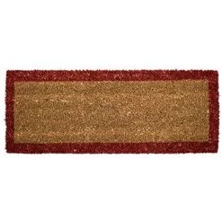 EMMEVI Paillasson En Noix De Coco Naturelle Antidérapant Porte D'entrée De Maison Bordeaux - 27x70 Cm