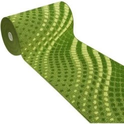 EMMEVI Tapis De Cuisine Moderne Au Mètre H57 Coureur Bordé Absorbant Antidérapant Lavable Fleurs 3D - Vert