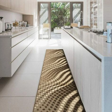 EMMEVI Tapis De Cuisine Moderne Au Mètre H57 Coureur Bordé Absorbant Antidérapant Lavable Fleurs 3D - Vert 2 EMMEVI Tapis De Cuisine Moderne Au Mètre H57 Coureur Bordé Absorbant Antidérapant Lavable Fleurs 3D - Vert – Image 2