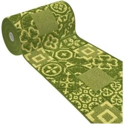 EMMEVI Tapis De Cuisine Moderne Coureur Bordé Absorbant Antidérapant Lavable Maiolique 3D Vert - 57x40 Cm