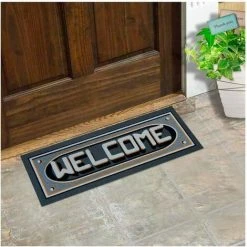 EMMEVI Paillasson Caoutchouc 25x68 Entrée Escalier Antidérapant Robuste Moderne - Gris -Tapis et paillasson Soldes 51352259 3