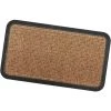 EMMEVI Paillasson D'Entrée Tapis En Caoutchouc Antidérapant Robuste Absorbant Beige - 25x60 Cm