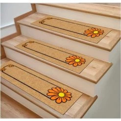 EMMEVI Paillasson Antidérapant Protège-Marches 25x69 Tapis D'entrée Absorbant Et Doux Home - Vert -Tapis et paillasson Soldes 51352416 4