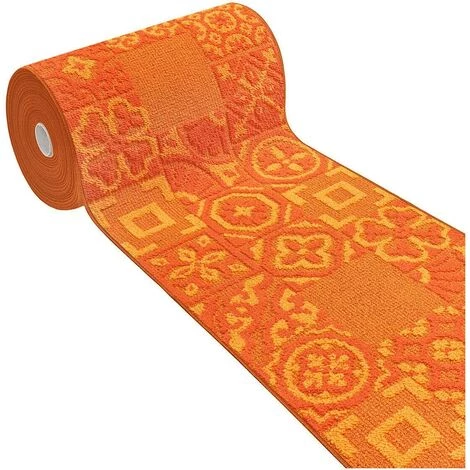 EMMEVI Tapis De Cuisine Moderne Coureur Bordé Absorbant Antidérapant Lavable Maiolique 3D Orange - 57x130 Cm 1 EMMEVI Tapis De Cuisine Moderne Coureur Bordé Absorbant Antidérapant Lavable Maiolique 3D Orange - 57x130 Cm