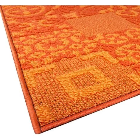 EMMEVI Tapis De Cuisine Moderne Coureur Bordé Absorbant Antidérapant Lavable Maiolique 3D Orange - 57x130 Cm 2 EMMEVI Tapis De Cuisine Moderne Coureur Bordé Absorbant Antidérapant Lavable Maiolique 3D Orange - 57x130 Cm – Image 2