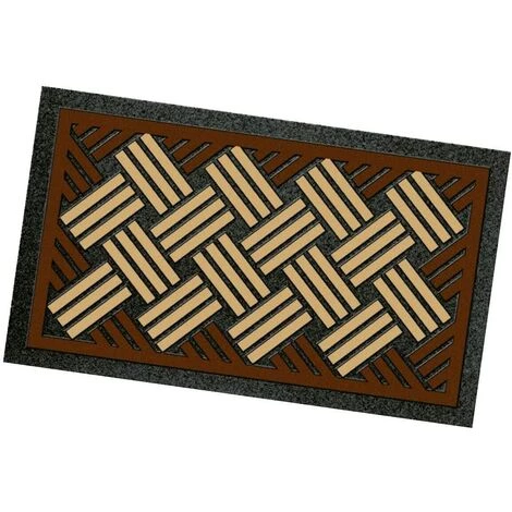 EMMEVI Paillasson En Caoutchouc Souple Tapis D'Entrée Nettoyable Antidérapant 40x70 Cm - U 1 EMMEVI Paillasson En Caoutchouc Souple Tapis D'Entrée Nettoyable Antidérapant 40x70 Cm - U
