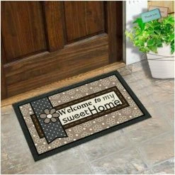 EMMEVI Paillasson En Caoutchouc Souple Tapis D'Entrée Nettoyable Antidérapant 40x70 Cm - A -Tapis et paillasson Soldes 51352477 3