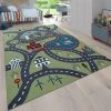 Paco Home Tapis Pour Enfants, Tapis De Jeu Pour Chambres D'enfants, Avec Motif De Rue, En Vert 120x160 Cm