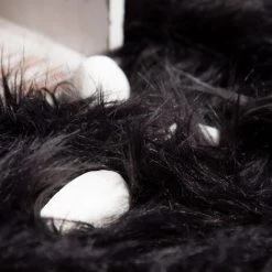 Paco Home Tapis Fausse Fourrure Coussin Cœur Rond Différentes Formes, Noir 30 Cm Rond -Tapis et paillasson Soldes 51431612 3