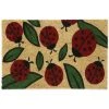 Relaxdays Paillasson Coco, Tapis D’entrée Coccinelles, Antidérapant, 40 X 60 Cm, Intérieur Et Extérieur, Nature/rouge