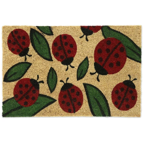 Relaxdays Paillasson Coco, Tapis D’entrée Coccinelles, Antidérapant, 40 X 60 Cm, Intérieur Et Extérieur, Nature/rouge 1 Relaxdays Paillasson Coco, Tapis D’entrée Coccinelles, Antidérapant, 40 X 60 Cm, Intérieur Et Extérieur, Nature/rouge