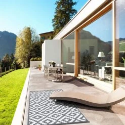 LITREVE Tapis D'extérieur Résistant Aux UV - Gris Et Blanc - 150 X 245cm Tapis Pour Terrasse, Jardin, Balcon, Plage 8 LITREVE Tapis D'extérieur Résistant Aux UV - Gris Et Blanc - 150 X 245cm Tapis Pour Terrasse, Jardin, Balcon, Plage -Tapis et paillasson Soldes 51512350 4