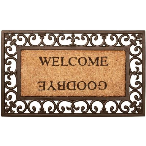 ESSCHERT DESIGN Paillasson Tapis Welcome Goodbye Caoutchouc Coco - 76 X 45 Cm 1 ESSCHERT DESIGN Paillasson Tapis Welcome Goodbye Caoutchouc Coco - 76 X 45 Cm