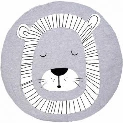 LITZEE Tapis De Jeu Pour Bébé Tapis De Jeu Pour Enfants Tapis De Jeu En Coton 95cm (Lion)