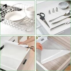 LITZEE Tapis De Tiroir En EVA,45*120cm Tapis Antidérapant,découpable, Non Adhésif, Imperméable, DIY Tapis De Protection De Table Pour La Maison, La Cuisine, Le Bureau(Translucide) 7 LITZEE Tapis De Tiroir En EVA,45*120cm Tapis Antidérapant,découpable, Non Adhésif, Imperméable, DIY Tapis De Protection De Table Pour La Maison, La Cuisine, Le Bureau(Translucide) -Tapis et paillasson Soldes 51554240 3