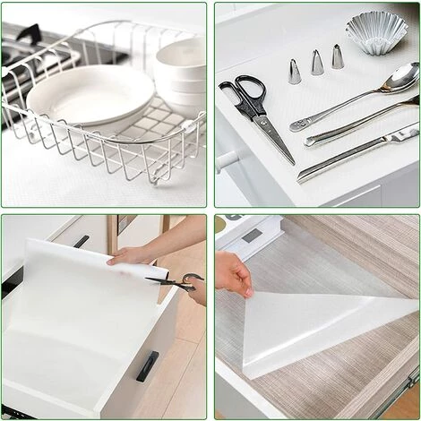 LITZEE Tapis De Tiroir En EVA,45*120cm Tapis Antidérapant,découpable, Non Adhésif, Imperméable, DIY Tapis De Protection De Table Pour La Maison, La Cuisine, Le Bureau(Translucide) 3 LITZEE Tapis De Tiroir En EVA,45*120cm Tapis Antidérapant,découpable, Non Adhésif, Imperméable, DIY Tapis De Protection De Table Pour La Maison, La Cuisine, Le Bureau(Translucide) – Image 3