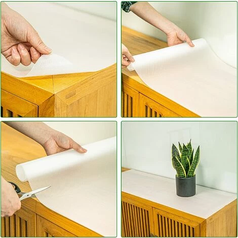 LITZEE Tapis De Tiroir En EVA,45*120cm Tapis Antidérapant,découpable, Non Adhésif, Imperméable, DIY Tapis De Protection De Table Pour La Maison, La Cuisine, Le Bureau(Translucide) 4 LITZEE Tapis De Tiroir En EVA,45*120cm Tapis Antidérapant,découpable, Non Adhésif, Imperméable, DIY Tapis De Protection De Table Pour La Maison, La Cuisine, Le Bureau(Translucide) – Image 4