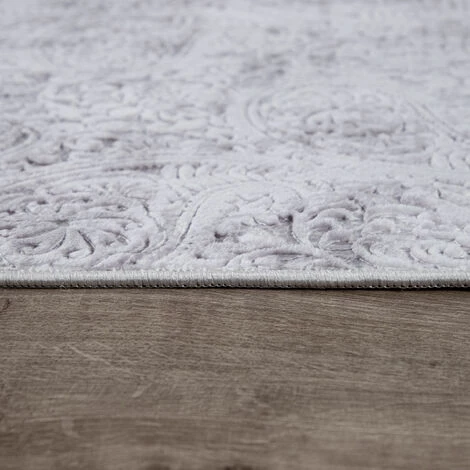 Paco Home Tapis De Salon, Tapis Poils Ras De Salon Au Look Oriental, Lavable, En Gris 60x100 Cm 2 Paco Home Tapis De Salon, Tapis Poils Ras De Salon Au Look Oriental, Lavable, En Gris 60x100 Cm – Image 2