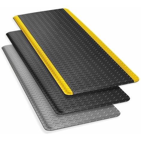 ETM Tapis Anti-fatigue Softer-Work-Mat Ribbed Noir-jaune 60 X 50 Cm - Noir/Jaune 4 ETM Tapis Anti-fatigue Softer-Work-Mat Ribbed Noir-jaune 60 X 50 Cm - Noir/Jaune – Image 4
