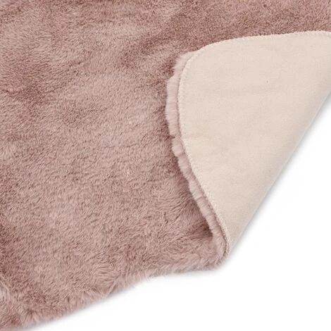 YOUTHUP Tapis 65 X 95 Cm Fausse Fourrure De Lapin Vieux Rose - Rose 3 YOUTHUP Tapis 65 X 95 Cm Fausse Fourrure De Lapin Vieux Rose - Rose – Image 3
