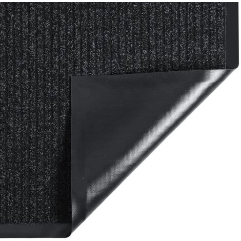 YOUTHUP Paillasson Rayé Anthracite 60x80 Cm - Anthracite 2 YOUTHUP Paillasson Rayé Anthracite 60x80 Cm - Anthracite – Image 2