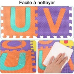 QERSTA Puzzle Tapis Mousse Bébé, 36 Pièces Tapis 15cm X 15cm, Tapis De Jeu Très Résistant Pour Enfants, Alphabets & Chiffres -Tapis et paillasson Soldes 51901588 4