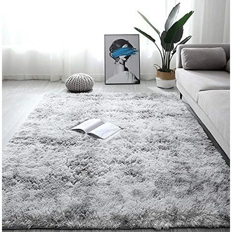 QERSTA Tapis De Salon Shaggy 80x120cm En Peluche Gris Foncé Fibre De Polypropylène Souple Tapis Antidérapante 2 QERSTA Tapis De Salon Shaggy 80x120cm En Peluche Gris Foncé Fibre De Polypropylène Souple Tapis Antidérapante – Image 2