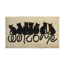 Paillasson Chats Welcome 45 X 75 Cm. Beige. Marque : Aubry Gaspard. Réf. : NPA1620 - Beige