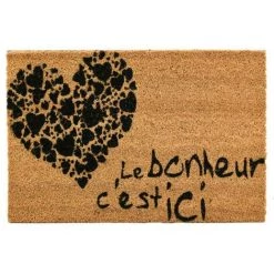 Paillasson En Coco Bonheur 40 X 60 Cm. Naturel. Marque : Aubry Gaspard. Réf. : NPA2090 - Naturel