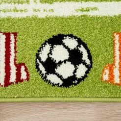 Paco Home Tapis Enfant Garçon Chambre Enfant Tapis Jeux Poils Ras Terrain De Foot Vert 80x150 Cm -Tapis et paillasson Soldes 52052470 3