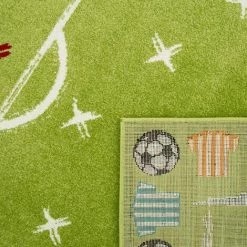 Paco Home Tapis Enfant Garçon Chambre Enfant Tapis Jeux Poils Ras Terrain De Foot Vert 80x150 Cm -Tapis et paillasson Soldes 52052470 4