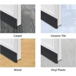 TANABATA Bas De Porte Anti Froid, Isolant Porte Anti Bruit, Joint Porte Garage Calfeutrage Adhesif Isolant Silicone, Boudin De Porte Stop Froid Caoutchouc, Bande D'etanchéite Adhésif -Tapis et paillasson Soldes 52059443 4