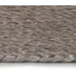 Topdeal Tapis Fait à La Main Jute Rond 90 Cm Gris -Tapis et paillasson Soldes 52080923 5
