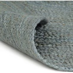 Topdeal Tapis Fait à La Main Jute Rond 90 Cm Vert Olive -Tapis et paillasson Soldes 52080928 4