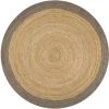 Topdeal Tapis Fait à La Main Jute Avec Bord Gris 90 Cm