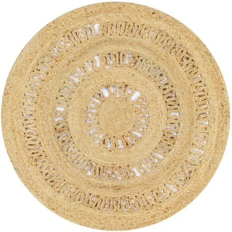 Topdeal Tapis Fait à La Main Jute Tressée 90 Cm 1 Topdeal Tapis Fait à La Main Jute Tressée 90 Cm
