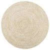 Topdeal Tapis Fait à La Main Jute Blanc Et Naturel 90 Cm