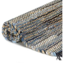 Topdeal Tapis Chindi Tissé à La Main Denim Jute 80 X 160 Cm Multicolore 7 Topdeal Tapis Chindi Tissé à La Main Denim Jute 80 X 160 Cm Multicolore -Tapis et paillasson Soldes 52081058 3