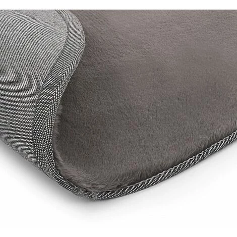 Topdeal Tapis 80 Cm Fausse Fourrure De Lapin Gris Foncé 4 Topdeal Tapis 80 Cm Fausse Fourrure De Lapin Gris Foncé – Image 4