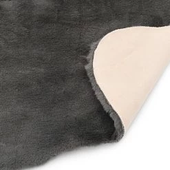 Topdeal Tapis 65 X 95 Cm Fausse Fourrure De Lapin Gris Foncé -Tapis et paillasson Soldes 52089935 4