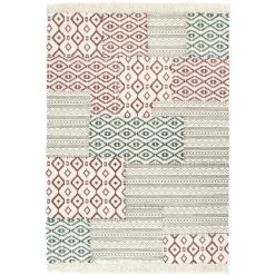 Topdeal Tapis Tissé à La Main Coton 120x180 Cm Imprimé Multicolore FF287559_FR