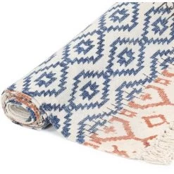 Topdeal Tapis Tissé à La Main Coton 160x230 Cm Imprimé Multicolore FF287563_FR -Tapis et paillasson Soldes 52096094 3