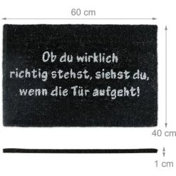 Relaxdays Paillasson, Tapis D'entrée, Fibre De Coco, Texte Allemand, Porte Entrée, Dessous Antidérapant, PVC, Noir 8 Relaxdays Paillasson, Tapis D'entrée, Fibre De Coco, Texte Allemand, Porte Entrée, Dessous Antidérapant, PVC, Noir -Tapis et paillasson Soldes 52199732 4