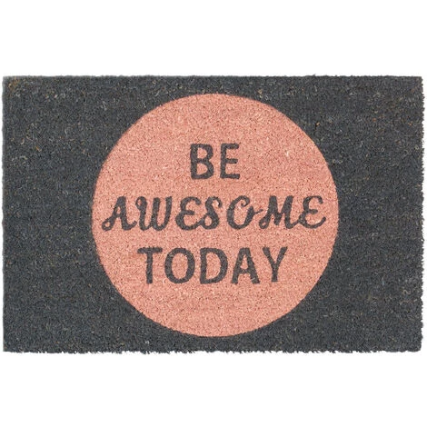 Relaxdays Paillasson Fibres De Coco 60x40 BE AWESOME TODAY Tapis De Sol Tapis D'entrée Support Anti-dérapant PVC Noir, Rose 1 Relaxdays Paillasson Fibres De Coco 60x40 BE AWESOME TODAY Tapis De Sol Tapis D'entrée Support Anti-dérapant PVC Noir, Rose