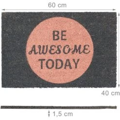 Relaxdays Paillasson Fibres De Coco 60x40 BE AWESOME TODAY Tapis De Sol Tapis D'entrée Support Anti-dérapant PVC Noir, Rose 8 Relaxdays Paillasson Fibres De Coco 60x40 BE AWESOME TODAY Tapis De Sol Tapis D'entrée Support Anti-dérapant PVC Noir, Rose -Tapis et paillasson Soldes 52199877 4